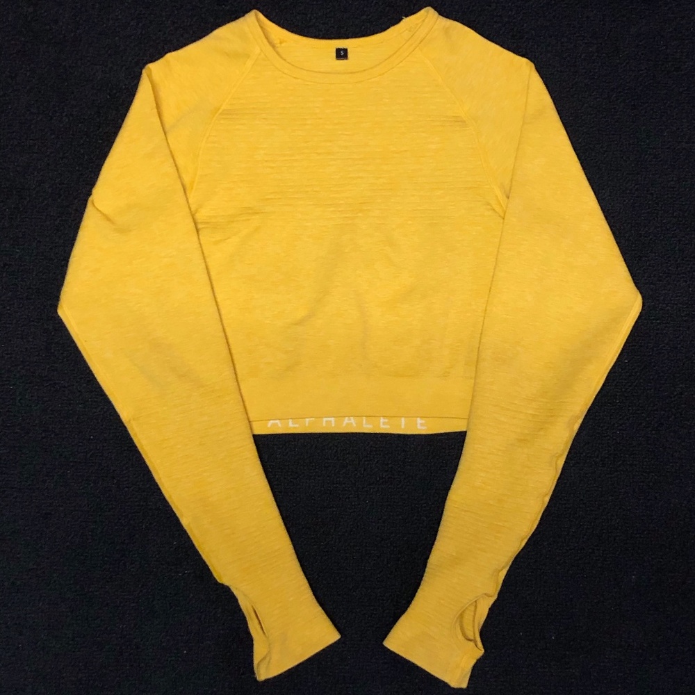 Alphalete Revival Crop Long Sleeve - Yellow
